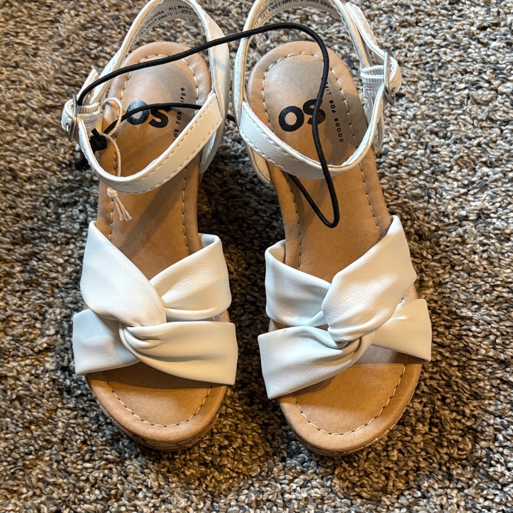 Elegant White Knotted Sandals- SO